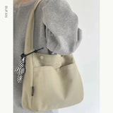Lkblock - New Fashion Women Canvas Shoulder Bag Cotton Cloth Female Student Messenger Bag Large Capacity Shopping Tote Bag Handbag
