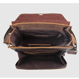 Lkblock Vintage Flap Crazy Horse Leather Messenger Bag for Men Genuine Leather Crossbody Bag High Quality Travel Handbag Totes for Phone
