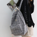 Lkblock - Fashion Girl College School Bag Casual New Simple Women Backpack Striped Book Packbags for Teenage Travel Shoulder Bag Rucksack