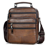 Lkblock Brown Fashion Men Messenger Bags Genuine Leather Handbags for Man Luxury Brand Male Crossbody Bag for Mini Pad Boy Shoulder Bag