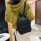 Lkblock Mini Solid Color Backpack Women Trend Nylon Female Bag Pack Fashion Slim School Bags For Girls Small Womens Backpacks For Teen