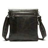 Lkblock Genuine Leather Male Crossbody Bags High Capacity Real Leather Messenger Bag Solid Vertical Shoulder Handbag for Men