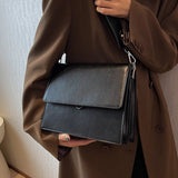 Lkblock Double Layers Underarm Shoulder Bags For Women Trend Designer Square Flap Crossbody Bag PU Leather Ladies Handbags
