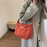 Lkblock Winter New Large Capacity Women Casual Shoulder Bag Simple Solid Color Crossbody Bag Fashion College Student Travel Shopper Bag
