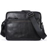 Lkblock Fashion Genuine Leather Men’s Messenger Bags High Quality Real Cow Leather Male Crossbody Bag Simple Business Men Purse Bags