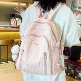 Lkblock Lovely Bubble Cotton Plaid Backpack Women New Fashion School Bags For Teenage Girls Kawaii Backpack Mochilas Para Mujer Sac