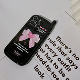 Lkblock Cute Pink Bow Antenna Phone Case for IPhone 13 Pro Max Case IPhone 14 11 15 12 Pro Max 14 15 Plus Soft Silicone Shockproof Cover