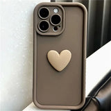Lkblock Cute 3D Love Heart Phone Case for IPhone 13 12 11 14 15 Pro Max XS XR 7 8 Plus SE Soft Silicone Shockproof Full Coverage