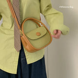 Lkblock Women's Panelled Straw Bags Fashion Chic All-Match Handbags Designer Elegant Texture Crossbody Saddle Bags
