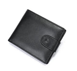 Lkblock Casual deisnger short wallet with coin poket for men male genuine leather short purse money clip wallet card holder rfid men bag