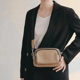 Lkblock Genuine Leather Designer Women Shoulder Bag Solid Color Cowhide Messenger Bag Small Purses and Handbag Female Cross Body Bag