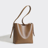 Lkblock Fashion Women Bucket Shoulder Bag PU Leather High Capacity Crossbody Bags Solid Versatile Female Shoulder Handbags for Women