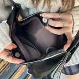 Lkblock Black Gothic Womens Shoulder Bag Vintage Leather Casual Fashion Y2k Tote Bag Large Capacity Luxury Advanced Female Handbag