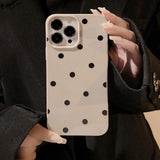 Lkblock Fashion Dots Pattern Phone Case for IPhone 15 14 13 12 11 Pro Max Mini XS X XR 8 7 Plus SE Soft Shockproof Full Coverage