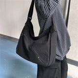Lkblock New Trendy Female Shoulder Bag Cool Canvas School Messenger Bag Male Large Capacity Tote Fashion Travel Crossbody Bags For Women