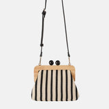 Lkblock - Vintage Striped Wooden Clip Bags shell bag luxury  shoulder bags women messenger crossbody bag women canvas handbags