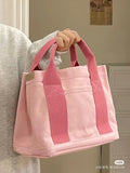 Lkblock - 2023 quality fashion multilayer pocket women Canvas Tote Bag for Women designer Simple Lady Handbag Diagonal Bags