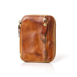 Lkblock Vintage Genuine Leather Men Key Wallet for Car Keychain Covers Zipper Key Case Bag Male Key Holder Housekeeper Keys Organizer