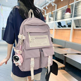 Lkblock - Fashion Multipocket Nylon Women Backpack Female Big Waterproof Back Bag Portable School Backpack For Girl Student Schoolbag Cool