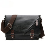 Lkblock Vintage Male Messenger Bag PU Leather Crossbody Bag Versatile Shoulder Handbag for Men