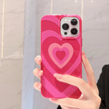 Lkblock Fashion Cute Love Heart Phone Case for IPhone 15 14 13 12 11 Pro Max Mini X XR XS 7 8 Plus SE Shockproof Glossy Tpu Cover