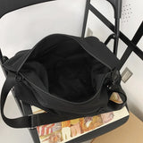 Lkblock Solid Color Black Shoulder Bag Fashion Women Male Waterproof Messenger Bags Unisex Cool School Bags Women Travel Crossbody Bag