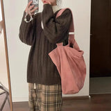 Lkblock Pink Tote Bags for Women Aesthetic Luxury Designer Korean Fashion Student Shoulder Bag Large Capacity Literary New Handbag