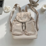 Lkblock Casual Nylon Designer Backpack Women Multiple Pockets Backpacks Teenager High Quality Travel Bags for Women School Bag Students