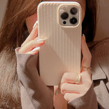 Lkblock Solid Braided Pattern Phone Case for IPhone 14 13 12 11 15 Pro XS Max Plus Funda for Iphone X XR 7 8 SE Soft Shockproof Cover