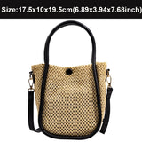 Lkblock Cute Small Shoulder Straw Bag for Women Beach Handbags Basket Bags Female Portable Knitted Straw Woven Bags Tote Composite Bags
