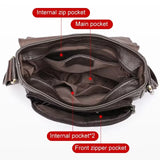Lkblock Fashion New Genuine Leather Men Handbags Men's Leather Shoulder Bag Casual Office Messenger Bags Fashion Crossbody Bag