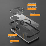 Lkblock Magnetic Stand Phone Case For Iphone 13 14 15 Pro Max Plus Lens Film Protection Aluminum Holder Cover For IPHON 13 14 15 Promax