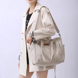Lkblock Women's Handbag Business Briefcase Stylish Wear Resistant Shoulder Crossbody Canvas bag 14/15 inch Laptop Handbag for women