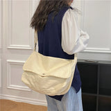 Lkblock Fashion Women Shoulder Messenger Bag Solid Simple Canvas Spring Shopping Bag Female Tote Crossbody Bag For Women Ladies Handbag