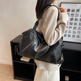 Lkblock Casual Shoulder Bags For Women Soft Leather Totes Handbags Solid Crossbody Bags Big Women Bag Large Capacity Female Purses
