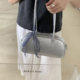 Lkblock Silver Leather Womens Shoulder Bag Casual Korean Style Fashion Elegant Handbag Aesthetic Female Exquisite New Armpit Bag
