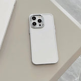 Lkblock Electroplated Silver Phone Case for IPhone 15 14 13 12 11 Pro Max X XR XS 7 8 Plus SE Metal Lens Frame Shockproof Back Cover