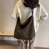 Lkblock Vintage Corduroy Fashion Women's Bag Large Capacity Student Shoulder Bag Cool Female Leisure Travel College Crossbody School Bag