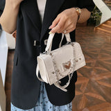 Lkblock New Designer Fashion Shoulder Bags with Heart Shaped Rivet for Women Box Handbags Y2K Mini PU Leather Crossbody Bags Flap Bag