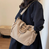 Lkblock Women's Handbag Business Briefcase Stylish Wear Resistant Shoulder Crossbody Corduroy bag 14/15 inch Laptop Handbag for women
