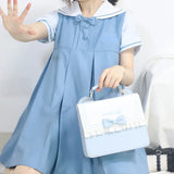 Lkblock Cute Lolita Bag Female Japanese Harajuku Bowknot Crossbody Shoulder Bag Kawaii Girls Backpack Handbags For Women 3 Purpose