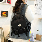 Lkblock Preppy Style Kawaii Backpack Women Small Nylon School Bags For Teenage Girls New Summer Fashion Backpacks Mochilas Mujer