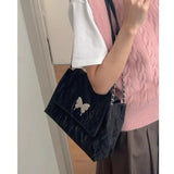 Lkblock Xiuya Aesthetic Shoulder Bag for Women Elegant Butterfly Leather Luxury Fashion Tote Bag Harajuku Style Designer Female Handbag
