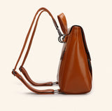 Lkblock Fashion Women Backpacks PU Leather Travel Bags Vintage Solid Female Travel Backpack for Women