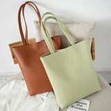 Lkblock Casual Women Shoulder Bag PU Leather Tote Handbags Large Capacity Shopping Totes Solid Purse Bags Female Shopper Bag
