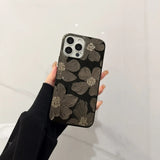 Lkblock Oil Painting Flowers Phone Case for IPhone 15 14 13 12 11 Pro Max Mini XS X XR 8 7 Plus SE Soft Shockproof Full Coverage