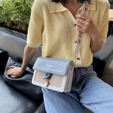 Lkblock - Fashion Flap Shoulder Bag, Women's Buckle Decor Crossbody Purse With Wide Strap