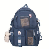 Lkblock - Women's Travel Backpack Women's Multi-Pocket Waterproof College School Bag Transparent Bag Large Capacity Laptop Backpack Reinforcement