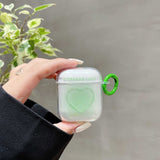 Lkblock Candy color heart keychain for airpods 1 2 3 case soft earphone back protection for airpod pro Cover cases silicone transparent