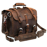 Lkblock Vintage Crazy horse Genuine Leather Men Travel Bags Luggage Travel Bag Leather Men Duffle Bag Large Men Weekend Bag Overnight